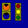distant orange, home yellow