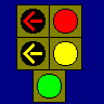 5 section flashing red arrow