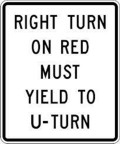 right turn yield U-turn
